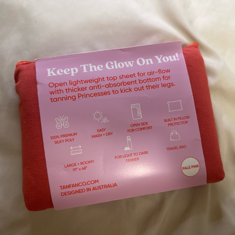 Self Tan Sleep Sac w Open Top Sheet to Kick Off Leave On (Pink) – Loose + Coo... - Picture 2 of 5